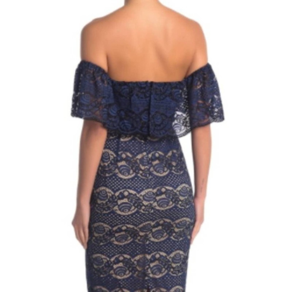 A. Calin Off Shoulder Flutter Lace Midi Dress - Picture 5 of 7